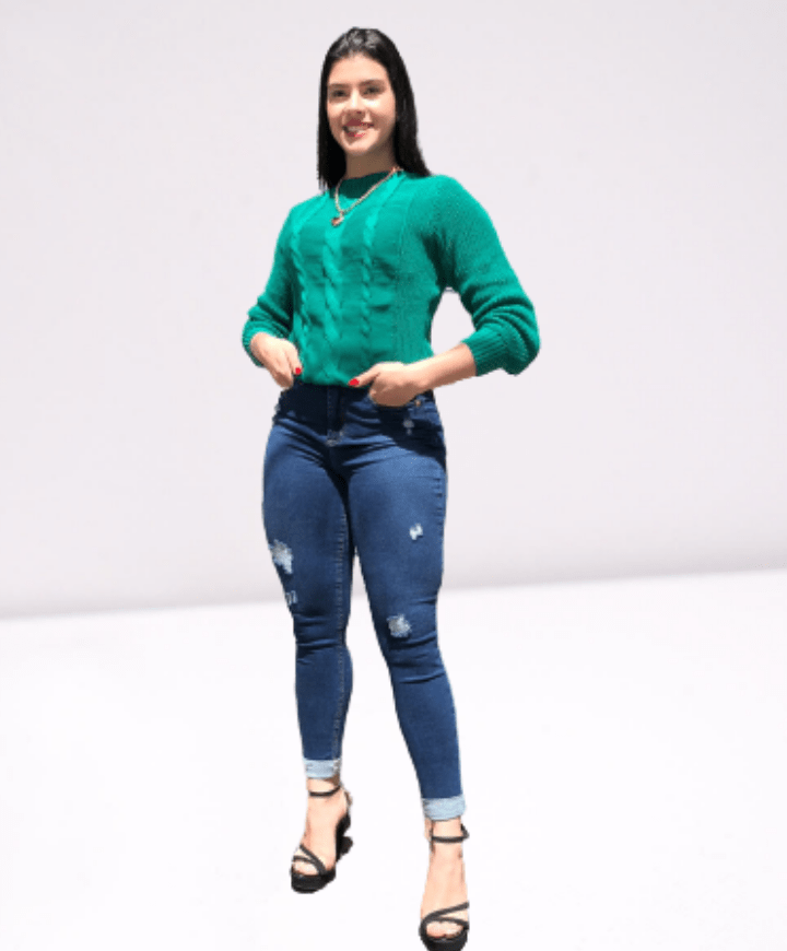 CALÇA BRYTCH, COM DESTROYED CINTURA ALTA